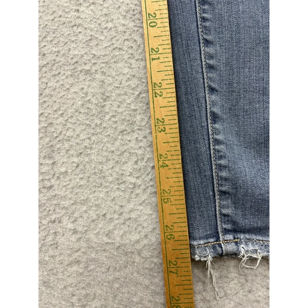 Paige Hoxton Ankle Jeans‎ Womens 28 Blue Medium Wash Raw Hem Distressed Stretch